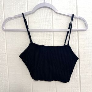 Black knit tank top